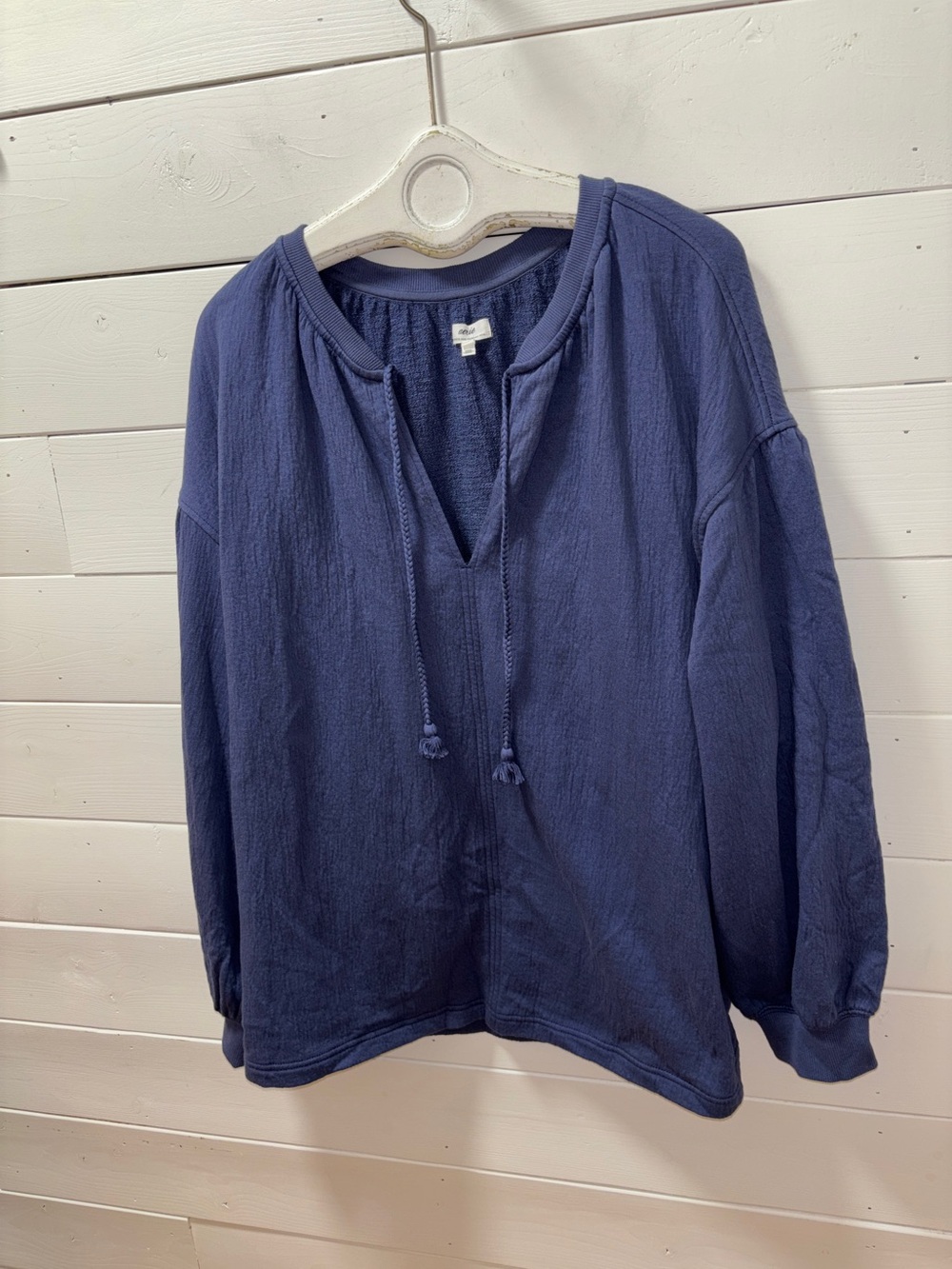 Aerie Oversized Blue Textured Pullover – Size XL - Picture 3 of 9